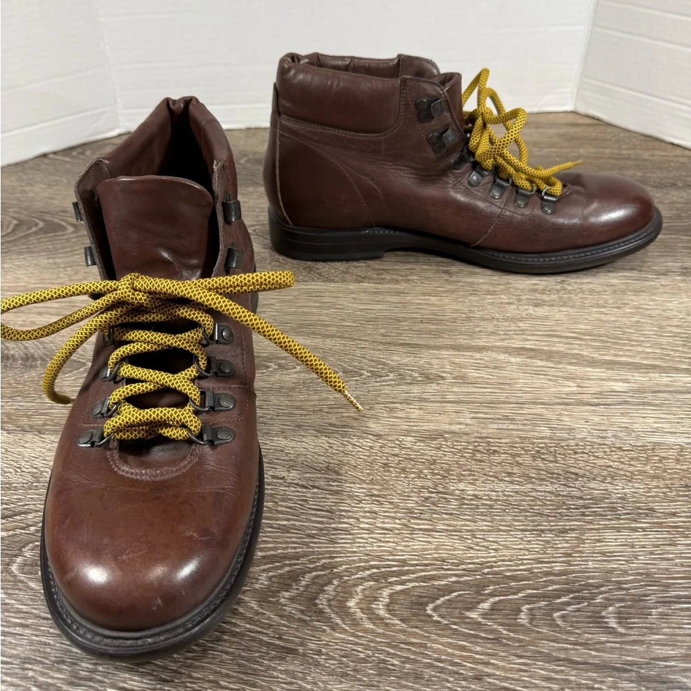 Boemos 4879 Boots Men 42 Brown Leather Ankle Hiking Made in Italy US 9 Euro-chic